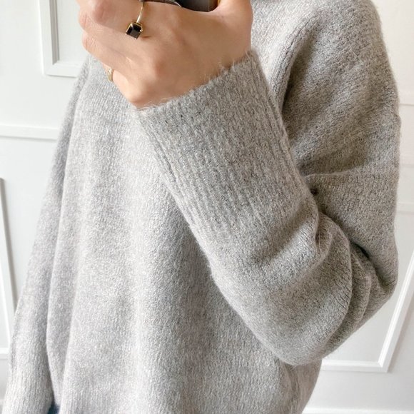 (LAST ONE) Thick Sweater Wool/Mohair Grey - Picture 8 of 12